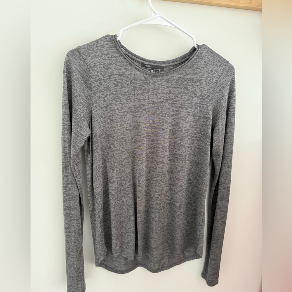 Vince Metallic Gray Long Sleeve XS - Picture 3 of 4